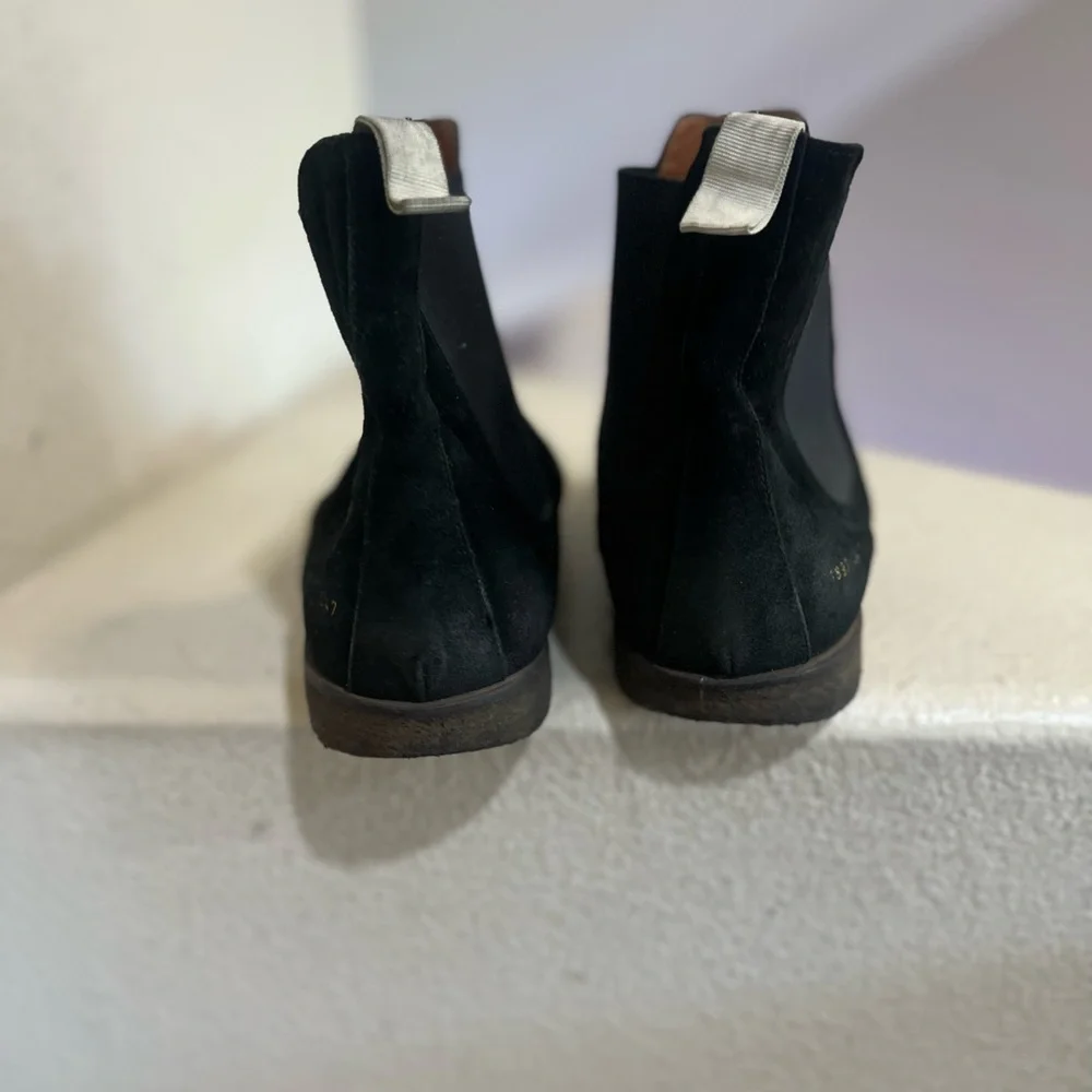 COMMON PROJECTS Men's Black Suede Chelsea Boots‎ Rubber Sole Size 16 Euro 49